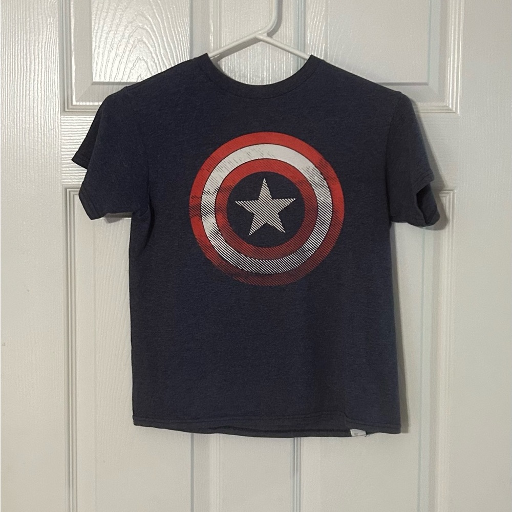 Marvel Blue and Red Captain America Shield Tee